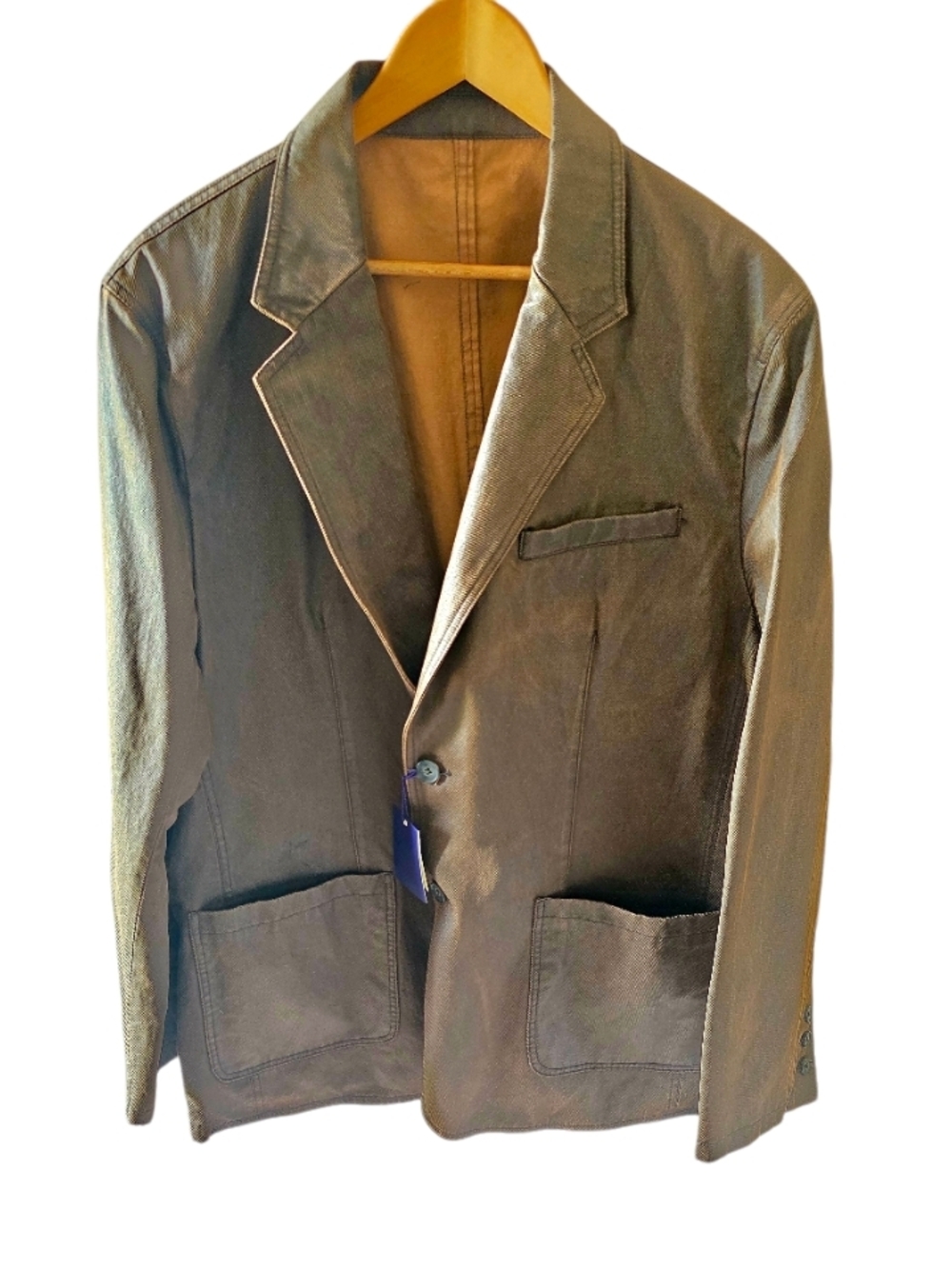 Alan Flusser Dark Brown Twill Casual Boxy Jacket New With Tags Size XL